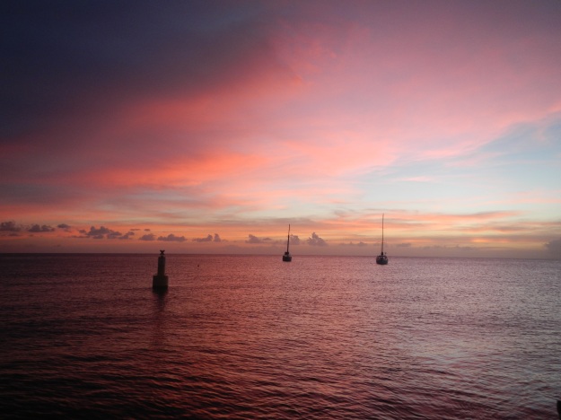 A perfect sunset off of Martinique